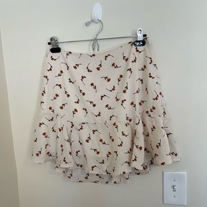 Francesca’s Cream Floral Fall Colored Skirt